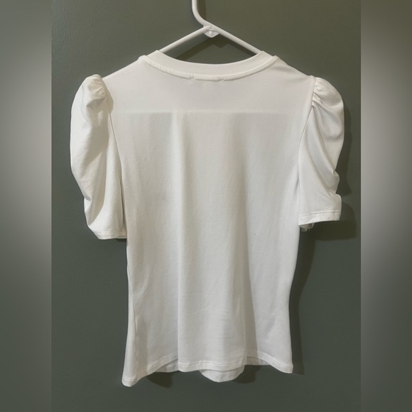 Haute Monde NWOT white ruffle cap sleeve size small - Picture 4 of 4